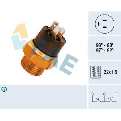 Termoprekidač, ventilator hladnjaka FAE FAE37850 IC-ABB370