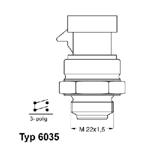 Termoprekidač, ventilator hladnjaka WAHLER WA6035.92D IC-C6B177 Termoprekidač, ventilator hladnjaka WAHLER WA6035.92D IC-C6B177