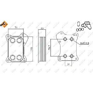 Uljni hladnjak, ulje za motor NRF NRF 31167 IC-DE34E6