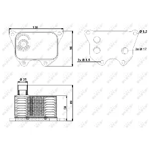 Uljni hladnjak, ulje za motor NRF NRF 31173 IC-C40B58