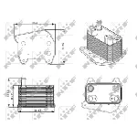 Uljni hladnjak, ulje za motor NRF NRF 31276 IC-DF12D8