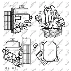 Uljni hladnjak, ulje za motor NRF NRF 31308 IC-DEB3F1