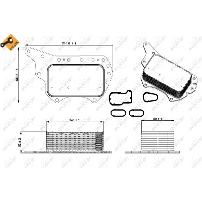 Uljni hladnjak, ulje za motor NRF NRF 31337 IC-DEDDB3