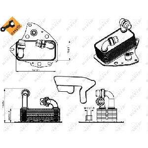 Uljni hladnjak, ulje za motor NRF NRF 31344 IC-DF12F4