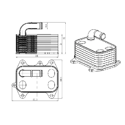 Uljni hladnjak, ulje za motor NRF NRF 31837 IC-G0QF7M