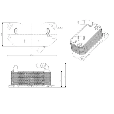Uljni hladnjak, ulje za motor NRF NRF 31843 IC-G0QF7S