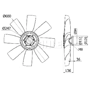 Ventilator, hlađenje motora MAHLE CFF 430 000S IC-G08I58