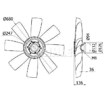 Ventilator, hlađenje motora MAHLE CFF 430 000S IC-G08I58