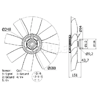 Ventilator, hlađenje motora MAHLE CFF 439 000S IC-G08I5D