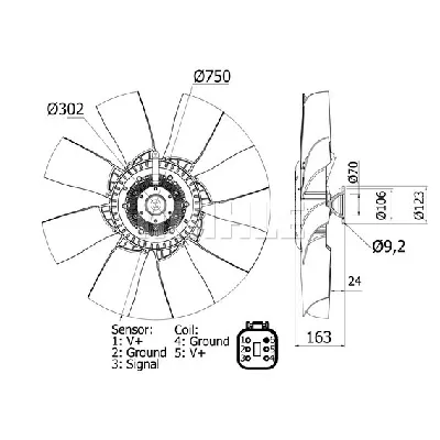 Ventilator, hlađenje motora MAHLE CFF 454 000S IC-G08I5G