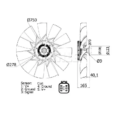 Ventilator, hlađenje motora MAHLE CFF 460 000S IC-G08I5I