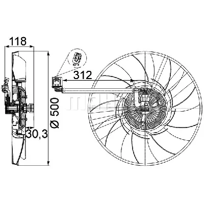 Ventilator, hlađenje motora MAHLE CFF 468 000P IC-G08FBU