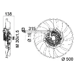 Ventilator, hlađenje motora MAHLE CFF 471 000P IC-G08FBW