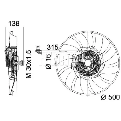 Ventilator, hlađenje motora MAHLE CFF 471 000P IC-G08FBW