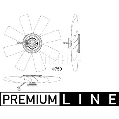 Ventilator, hlađenje motora MAHLE CFF 505 000P IC-G08FC7