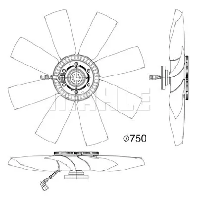 Ventilator, hlađenje motora MAHLE CFF 505 000P IC-G08FC7