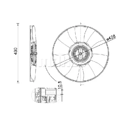 Ventilator, hlađenje motora MAHLE CFF 529 000P IC-G08I6S