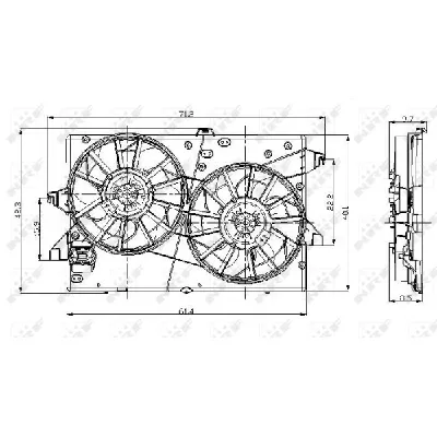 Ventilator, hlađenje motora NRF NRF 47003 IC-C2FEFF