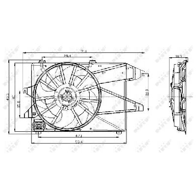 Ventilator, hlađenje motora NRF NRF 47004 IC-C2FF00