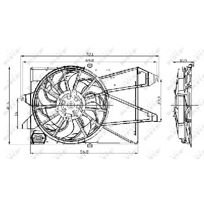 Ventilator, hlađenje motora NRF NRF 47005 IC-C3CA50