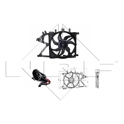 Ventilator, hlađenje motora NRF NRF 47012 IC-C2FF06