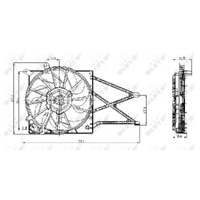 Ventilator, hlađenje motora NRF NRF 47015 IC-C2FF09