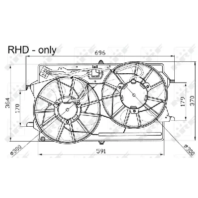 Ventilator, hlađenje motora NRF NRF 47033 IC-C2FF15