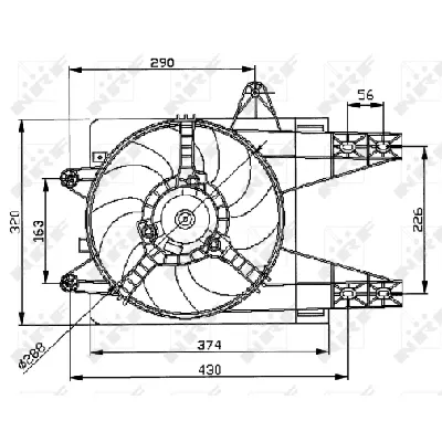 Ventilator, hlađenje motora NRF NRF 47038 IC-C2FF1A