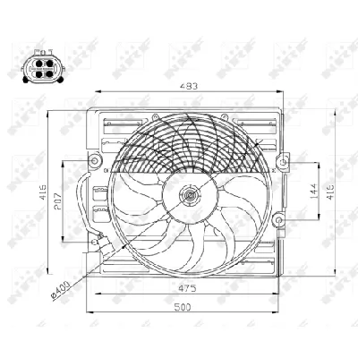 Ventilator, hlađenje motora NRF NRF 47214 IC-C3CA87