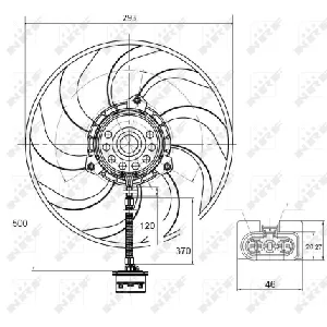 Ventilator, hlađenje motora NRF NRF 47373 IC-C3CAE6