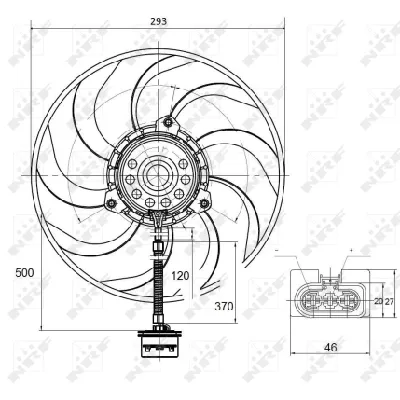 Ventilator, hlađenje motora NRF NRF 47373 IC-C3CAE6