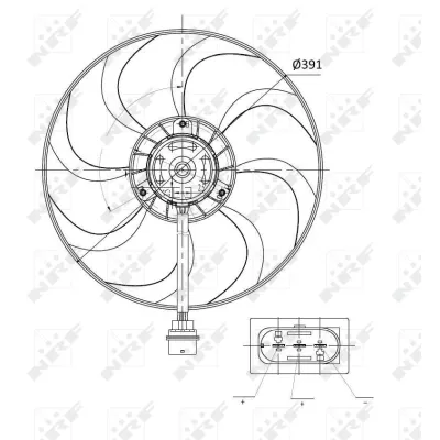 Ventilator, hlađenje motora NRF NRF 47375 IC-C3CAE8