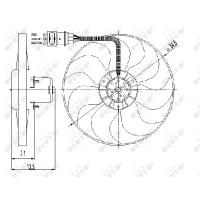 Ventilator, hlađenje motora NRF NRF 47397 IC-C3C9B4