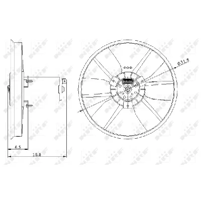 Ventilator, hlađenje motora NRF NRF 47401 IC-C3CAEB