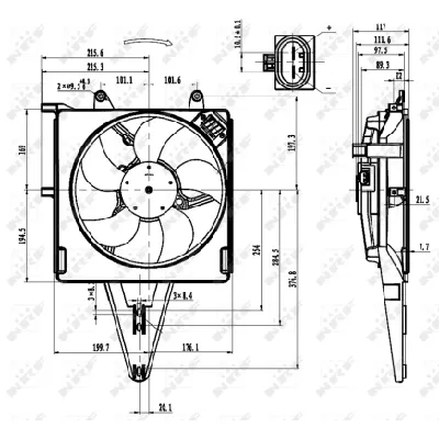 Ventilator, hlađenje motora NRF NRF 47431 IC-CFC208