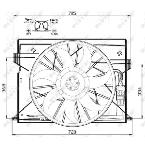 Ventilator, hlađenje motora NRF NRF 47444 IC-D11EFB