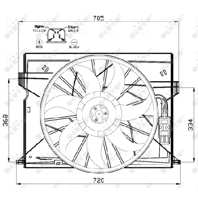 Ventilator, hlađenje motora NRF NRF 47444 IC-D11EFB