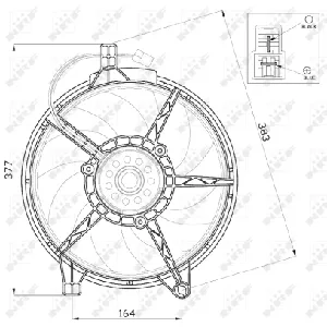 Ventilator, hlađenje motora NRF NRF 47445 IC-CFC20B