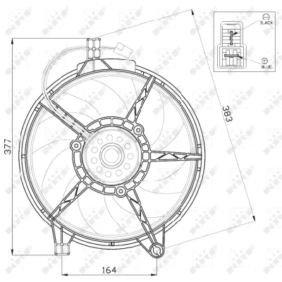 Ventilator, hlađenje motora NRF NRF 47445 IC-CFC20B