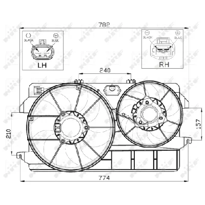 Ventilator, hlađenje motora NRF NRF 47450 IC-CFC20F