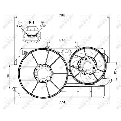 Ventilator, hlađenje motora NRF NRF 47451 IC-CFC210