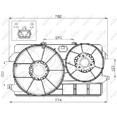 Ventilator, hlađenje motora NRF NRF 47452 IC-CFC211