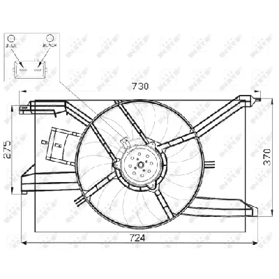 Ventilator, hlađenje motora NRF NRF 47458 IC-CFC215