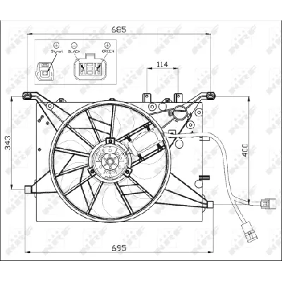 Ventilator, hlađenje motora NRF NRF 47460 IC-CFC217