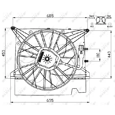 Ventilator, hlađenje motora NRF NRF 47462 IC-D11EFE