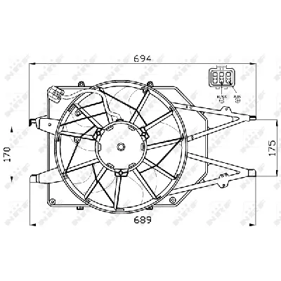 Ventilator, hlađenje motora NRF NRF 47465 IC-CFC21A