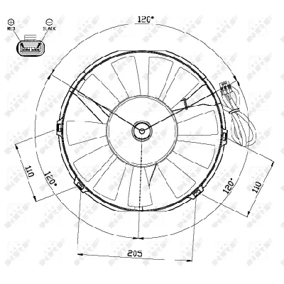 Ventilator, hlađenje motora NRF NRF 47467 IC-CFC21C