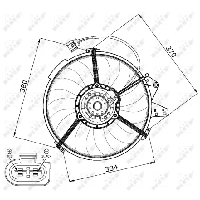 Ventilator, hlađenje motora NRF NRF 47474 IC-CFC223