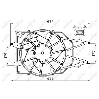 Ventilator, hlađenje motora NRF NRF 47475 IC-CFC224