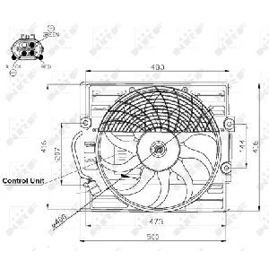 Ventilator, hlađenje motora NRF NRF 47481 IC-D60C0C